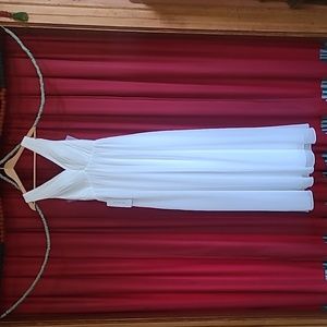 Azazie Ranvie white chiffon bridesmaid dress, size 2